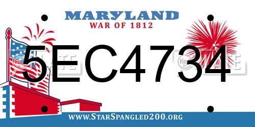 5EC4734 Maryland License Plate