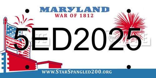 5ED2025 Maryland License Plate