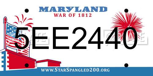5EE2440 Maryland License Plate