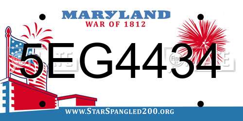 5EG4434 Maryland License Plate