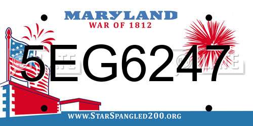 5EG6247 Maryland License Plate