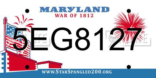 5EG8127 Maryland License Plate