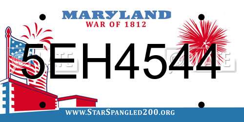 5EH4544 Maryland License Plate