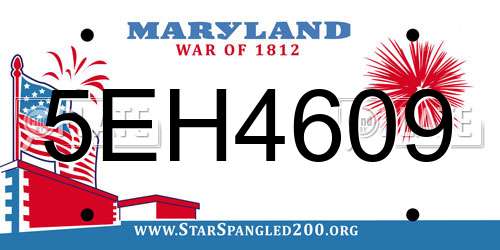 5EH4609 Maryland License Plate