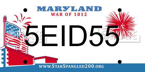 5EID55 Maryland License Plate