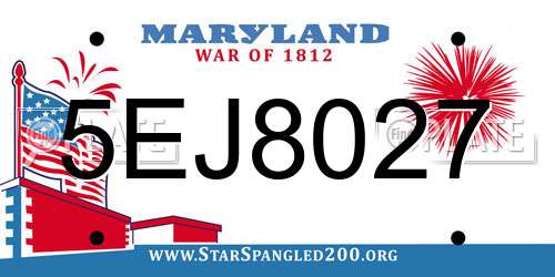 5EJ8027 Maryland License Plate