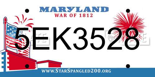 5EK3528 Maryland License Plate