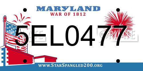 5EL0477 Maryland License Plate