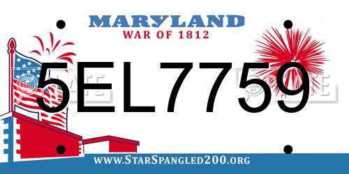 5EL7759 Maryland License Plate