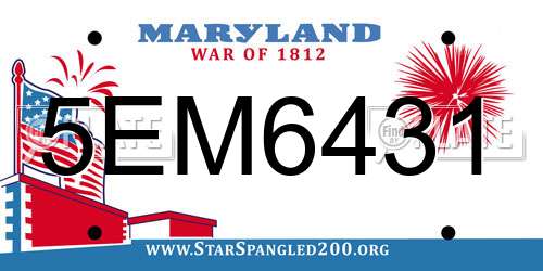 5EM6431 Maryland License Plate