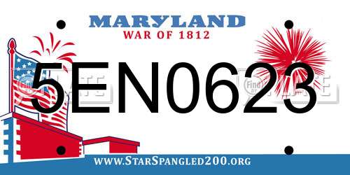 5EN0623 Maryland License Plate