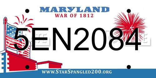 5EN2084 Maryland License Plate