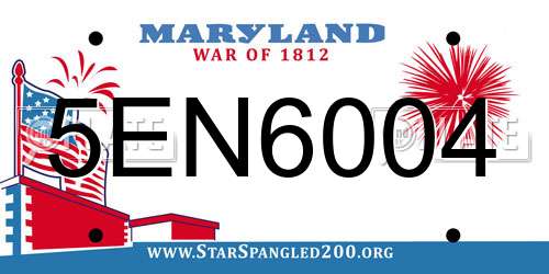 5EN6004 Maryland License Plate