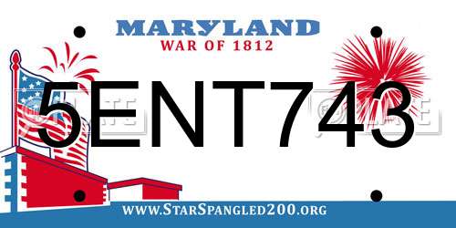5ENT743 Maryland License Plate