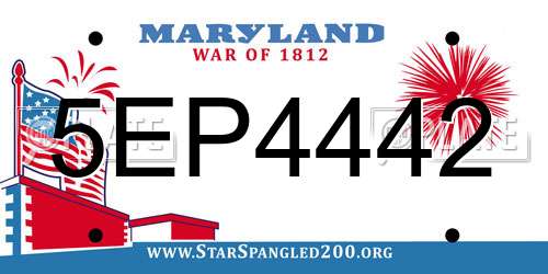 5EP4442 Maryland License Plate