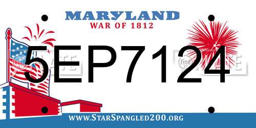 5EP7124 Maryland License Plate