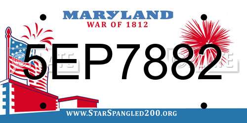 5EP7882 Maryland License Plate