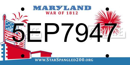 5EP7947 Maryland License Plate