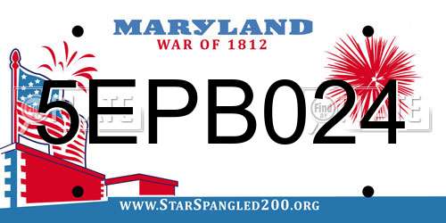 5EPB024 Maryland License Plate