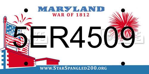 5ER4509 Maryland License Plate