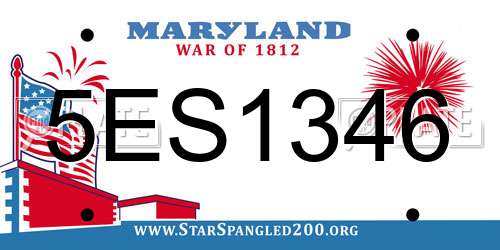 5ES1346 Maryland License Plate