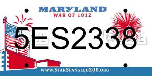 5ES2338 Maryland License Plate
