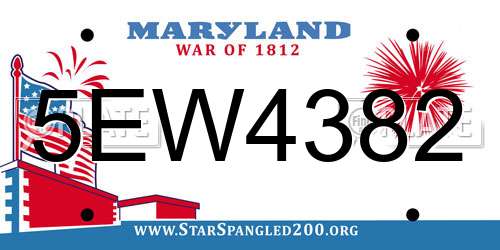 5EW4382 Maryland License Plate