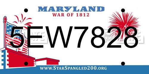 5EW7828 Maryland License Plate