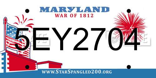 5EY2704 Maryland License Plate