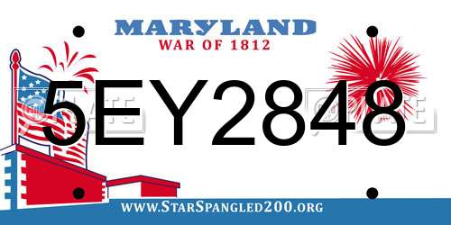 5EY2848 Maryland License Plate