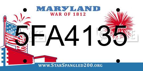 5FA4135 Maryland License Plate