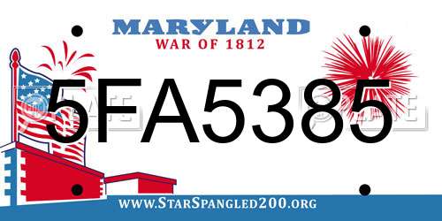 5FA5385 Maryland License Plate