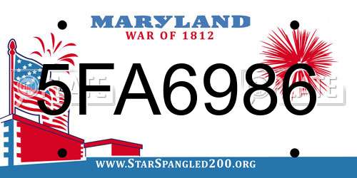 5FA6986 Maryland License Plate