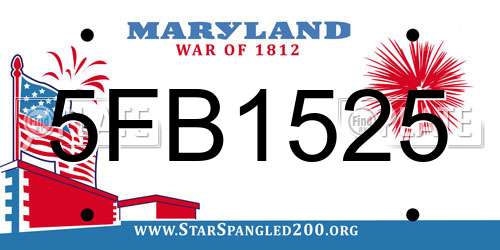 5FB1525 Maryland License Plate