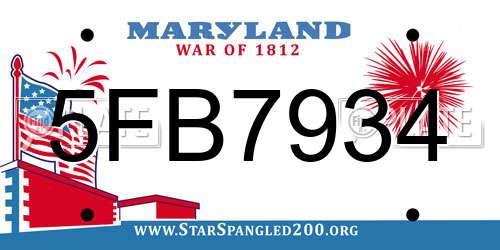 5FB7934 Maryland License Plate