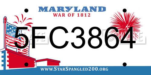 5FC3864 Maryland License Plate