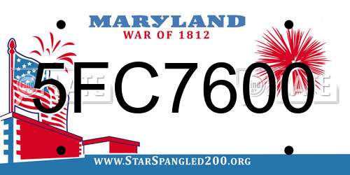 5FC7600 Maryland License Plate