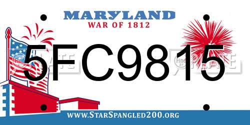 5FC9815 Maryland License Plate