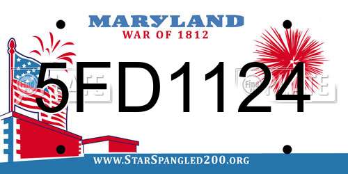 5FD1124 Maryland License Plate