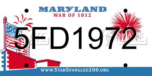5FD1972 Maryland License Plate