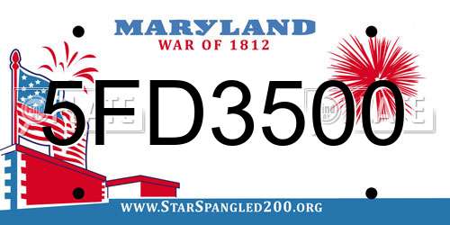 5FD3500 Maryland License Plate