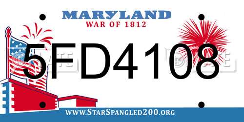 5FD4108 Maryland License Plate