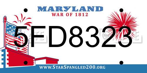 5FD8323 Maryland License Plate