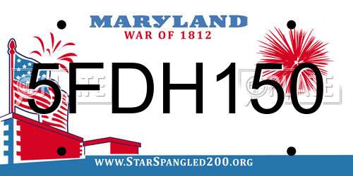 5FDH150 Maryland License Plate