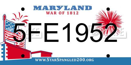 5FE1952 Maryland License Plate