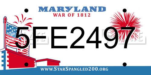 5FE2497 Maryland License Plate