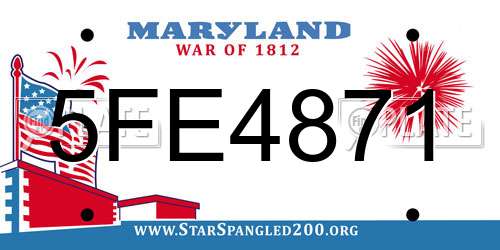 5FE4871 Maryland License Plate