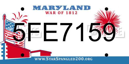 5FE7159 Maryland License Plate