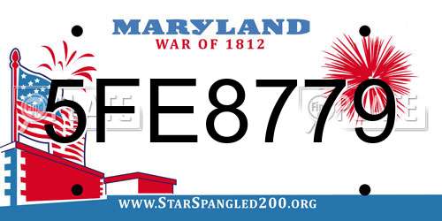 5FE8779 Maryland License Plate