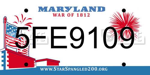 5FE9109 Maryland License Plate